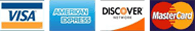 Visa, AMEX, Discover, Mastercard